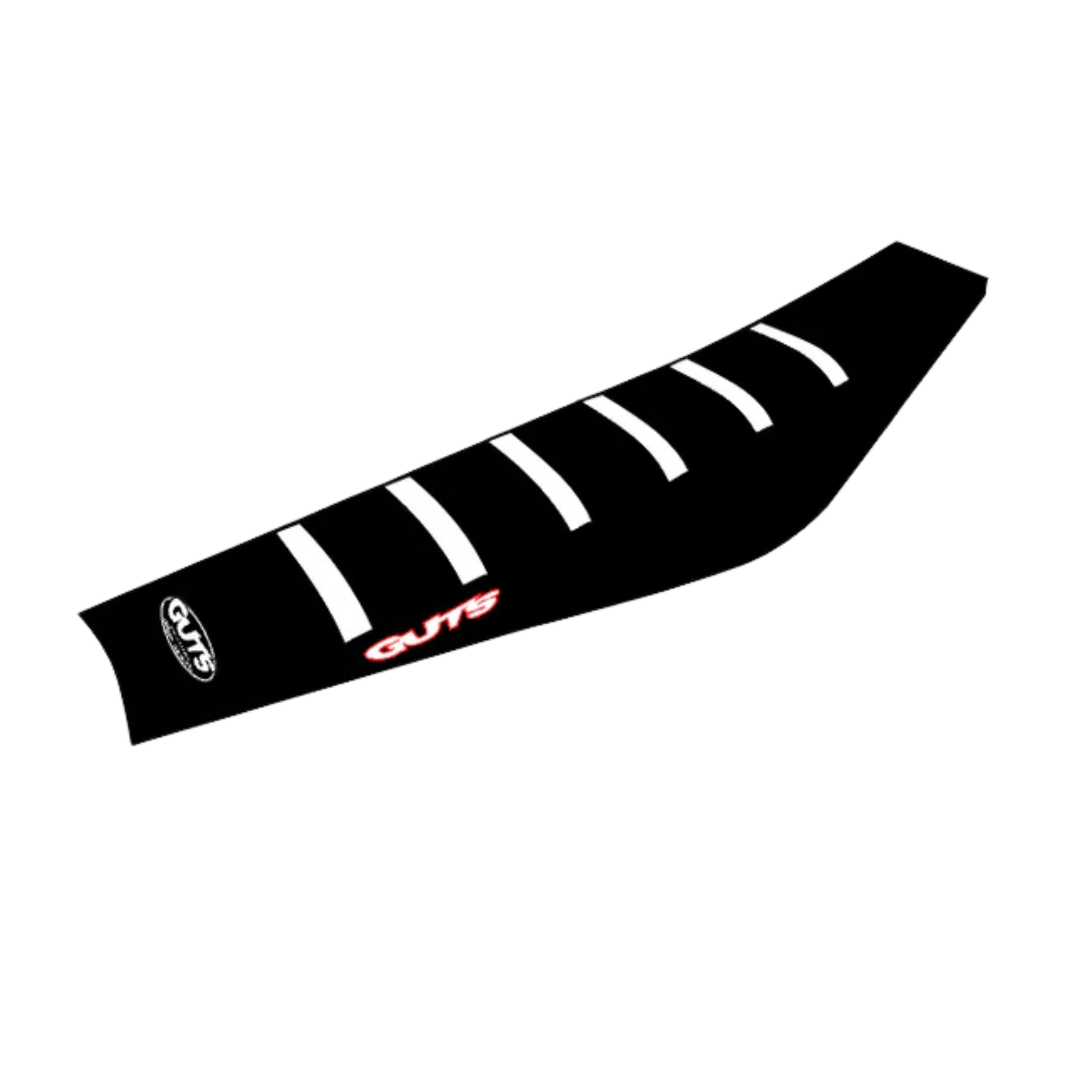 Guts Racing Black with White Ribs seat cover
