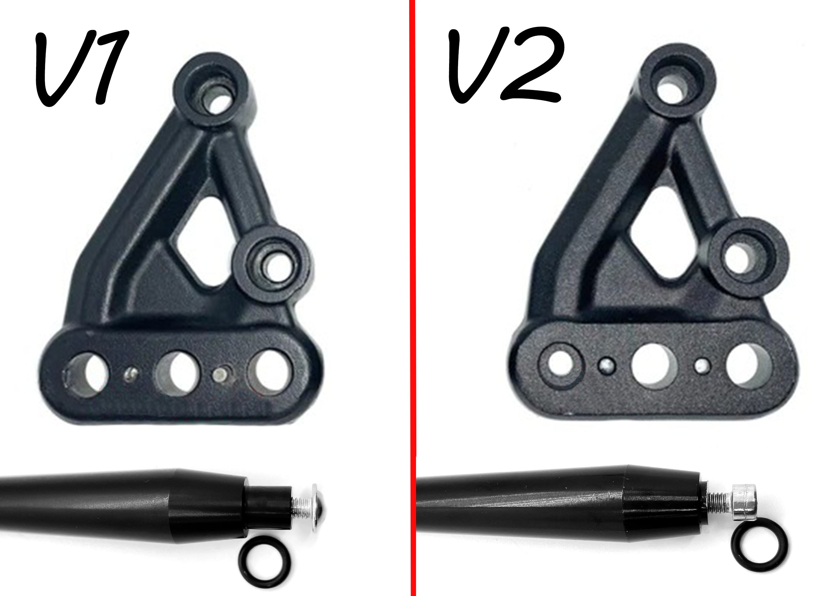 GritShift V2 Billet Footpeg Support Brace With O-Rings & Threaded Ends - GritShift